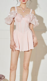 OFF THE SHOULDER BOUFFANT SWIMSUIT DRESS styleofcb