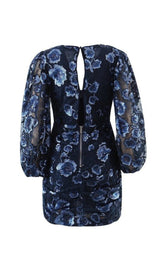 VICTORIA EMBROIDERED MINI DRESS IN BLUE styleofcb