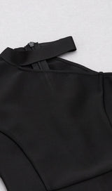 HALTER ONE SHOULDER MIDI DRESS IN BLACK Dresses styleofcb