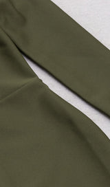 SEQUIN BODICE HIP WRAP DRESS IN OLIVE GREEN styleofcb