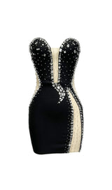STRAPLESS RHINESTONE BANDAGE DRESS IN BLACK Dresses styleofcb