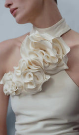 FLOWER SLEEVELESS MAXI DRESS IN WHITE styleofcb