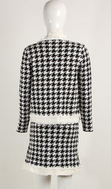 HOUNDSTOOTH KNITTED SKIRT SET