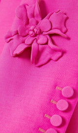 DOUBLE-BREASTED THREE DIMENSIONAL FLORAL SUIT JACKET IN PINK styleofcb