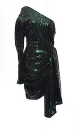 ONE SHOULDER MINI DRESS IN GREEN Dresses styleofcb