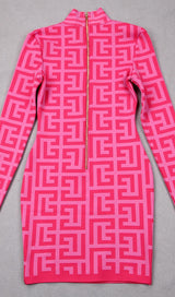 LONG SLEEVE MINI DRESS IN PINK Dresses styleofcb