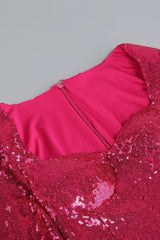 SEQUIN FEATHER MINI DRESS IN PINK Dresses styleofcb