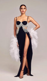 CRYSTAL MAXI DRESS IN BLACK styleofcb