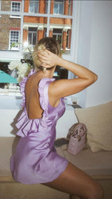 SATIN RUFFLE MINI DRESS Dresses styleofcb