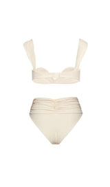 ROSE EMBELLISHED BIKINI SUIT IN IVORY styleofcb