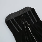 FEATHER CORSET MINII DRESS IN BLACK styleofcb