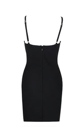 CRYSTAL IRIS EMBROIDERY MINI DRESS IN BLACK styleofcb