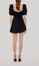 DIAMOND FLORAL BACKLESS MINI DRESS IN BLACK Dresses styleofcb