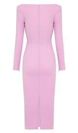 CUT OUT LONG SLEEVE MIDI DRESS IN PINK Dresses styleofcb