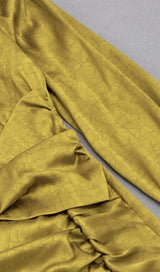 LONG SLEEVES RUCHED MIDI DRESS IN YELLOW Dresses styleofcb