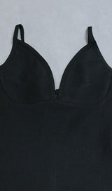 V NECK BACKLESS BODYCON MIDI DRESS IN BLACK Dresses styleofcb