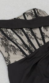 STRAPLESS CORSET MIDI DRESS IN BLACK styleofcb