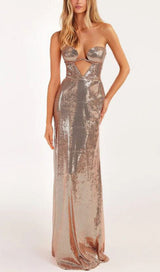 STRAPLESS SEQUIN MAXI DRESS Dresses Oh CICI