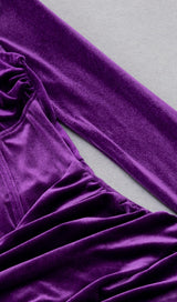 LONG SLEEVES RUCHED MINI DRESS IN PURPLE Dresses styleofcb