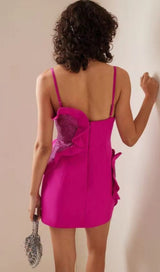HEART EMBELLISHED SEQUIN MINI DRESS IN PINK DRESS STYLE OF CB