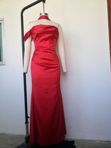 HALTER BODYCON MAXI DRESS IN RED styleofcb