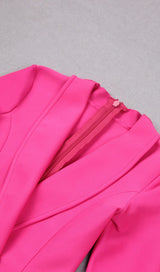 FEATHER JACKET DRESS IN HYPER PINK styleofcb