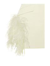 Madeline Pearl White Feather Trim Blazer Dress styleofcb
