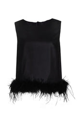 FEATHER TOPS IN LAVENDER Clothing styleofcb XS BLACK