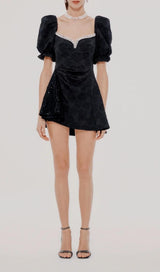 DIAMOND FLORAL BACKLESS MINI DRESS IN BLACK Dresses styleofcb