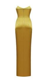STRAPLESS CORSET MAXI DRESS IN YELLOW Dresses styleofcb
