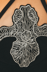 CRYSTAL IRIS EMBROIDERY MINI DRESS IN BLACK styleofcb