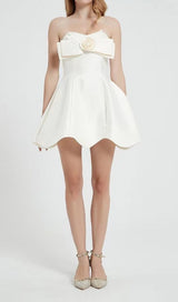 BOW DECORATIVE BANDEAU DRESS SET IN CHAMPAGNE styleofcb