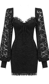 BUD SILK MINI DRESS IN BLACK styleofcb