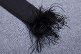 FEATHER CORSET MINI DRESS IN BLACK styleofcb
