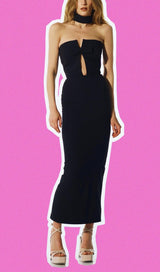 STRAPLESS MAXI DRESS IN BLACK Dresses styleofcb