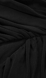 STRAPLESS PLEATED DRESS IN BLACK DRESSES styleofcb