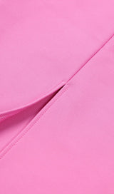 SQUARE SHOULDER CORSET MIDI DRESS IN PINK styleofcb