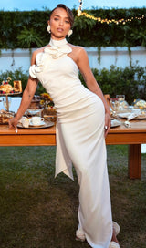 FLOWER SLEEVELESS MAXI DRESS IN WHITE styleofcb