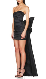 STRAPLESS BOWKNOT MINI DRESS IN BLACK Oh CICI