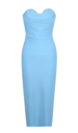 STRAPLESS BANDAGE DRESS Dresses styleofcb XS BLUE