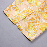 JACQUARD OFF SHOULDER MIDI DRESS IN YELLOW styleofcb