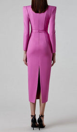 SQUARE SHOULDER CORSET MIDI DRESS styleofcb