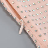 RHINESTONES MESH MINI DRESS IN NUDE DRESS sis label