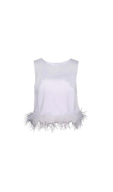 FEATHER TOPS IN LAVENDER Clothing styleofcb XS WHITE