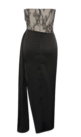 STRAPLESS CORSET MIDI DRESS IN BLACK styleofcb