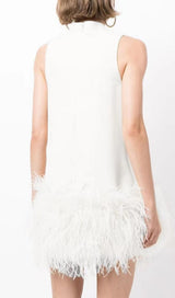 FEATHER MINI DRESS IN WHITE Dresses styleofcb