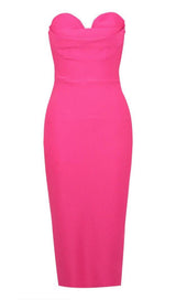 STRAPLESS BANDAGE DRESS IN PINK Dresses styleofcb