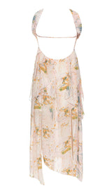 ALLOVER PRINT SPLIT THIGH BACKLESS DRESS DRESS sis label