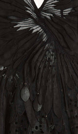 APPLIQUÉD TULLE MINI DRESS IN BLACK DRESS STYLE OF CB