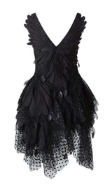 APPLIQUÉD TULLE MINI DRESS IN BLACK DRESS STYLE OF CB